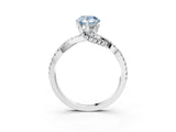 Silver Fancy Blue Pear Cut Solitaire Twist Pave Diamond Engagement Ring with Prong Setting_69