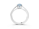 Silver Fancy Blue Pear  Solitaire Diamond Ring with Split Shank and Four-Prong Setting_15