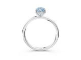 Silver Fancy Blue Pear  Solitaire Diamond Ring with a Classic Band and Four-Prong Setting 4