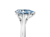 Silver Fancy Blue Pear  Solitaire Engagement Ring with Four-Prong Setting and Classic Band 5