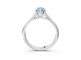 Silver Fancy Blue Pear  Solitaire Engagement Ring with Six-Prong Setting and Classic Band 3