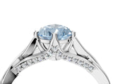 Silver Fancy Blue Pear  Solitaire Twist Band Six-Prong Setting 4
