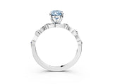Silver Fancy Blue Pear  Solitaire Twisted Band with Prong Setting 3