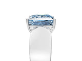 Silver Fancy Blue Princess Cut Diamond Channel Set Solitaire Ring with Four-Prong Setting_96