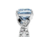 Silver Fancy Blue Princess Cut Solitaire Twist Pave Diamond Engagement Ring with Prong Setting_47