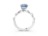 Silver Fancy Blue Princess  Solitaire Twisted Band with Prong Setting 4