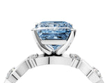 Silver Fancy Blue Princess  Solitaire Twisted Band with Prong Setting 5