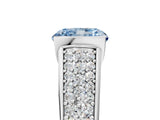 Silver Fancy Blue Radiant Cut Cut Diamond Channel Set Pave Band with Tension Prong Setting_11