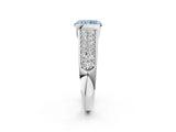Silver Fancy Blue Radiant Cut Cut Diamond Channel Set Pave Band with Tension Prong Setting_8