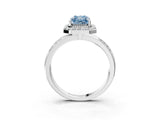 Silver Fancy Blue Radiant Cut Diamond Double Halo Ring with Split Shank and Four-Prong Setting_39