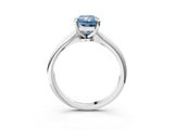 Silver Fancy Blue Radiant Cut Diamond Solitaire Engagement Ring with Classic Band and Four-Prong Setting_15