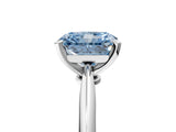 Silver Fancy Blue Radiant Cut Diamond Solitaire Engagement Ring with Classic Band and Four-Prong Setting_17