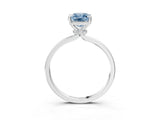 Silver Fancy Blue Radiant Cut Diamond Solitaire Ring with Classic Band and Four-Prong Setting_15