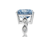 Silver Fancy Blue Radiant Cut Solitaire Diamond Ring with Infinity Twist Band and Four-Prong Setting_41