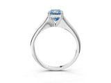 Silver Fancy Blue Radiant Cut Solitaire Diamond Ring with Six-Prong Setting and Classic Band_23