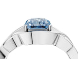 Silver Fancy Blue Radiant Cut Solitaire Intertwined Band Prong Setting Ring_10
