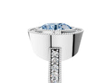 Silver Fancy Blue Round Cut-Cut Diamond Halo Engagement Ring with Pave Band and Prong Setting_17