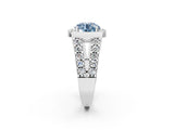 Silver Fancy Blue Round Cut Cut Halo Split Shank Prong Set Ring_14