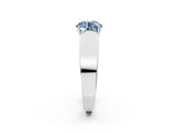 Silver Fancy Blue Round Cut Diamond Channel Set Solitaire Ring with Four-Prong Setting_100