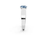 Silver Fancy Blue Round Cut Diamond Channel Set Solitaire Ring with Four-Prong Setting_76