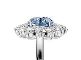 Silver Fancy Blue Round Cut Diamond Floral Double Halo Engagement Ring with Prong Setting_41
