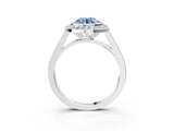 Silver Fancy Blue Round Cut Halo Bezel Diamond Pave Band Ring_9