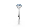 Silver Fancy Blue Round Cut Solitaire Diamond Ring with Six-Prong Setting and Classic Band_42