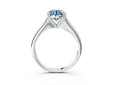 Silver Fancy Blue Round Cut Solitaire Diamond Ring with Six-Prong Setting and Classic Band_43