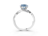 Silver Fancy Blue Round Cut Solitaire Twist Pave Diamond Engagement Ring with Prong Setting_69