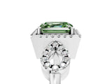 Silver Fancy Green Asscher Cut Cut Halo Diamond Infinity Band with Four-Prong Setting_11