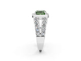 Silver Fancy Green Asscher Cut Cut Halo Split Shank Prong Set Ring_20