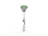 Silver Fancy Green Asscher Cut Diamond Solitaire Engagement Ring with Classic Band and Four-Prong Setting_14