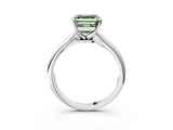 Silver Fancy Green Asscher Cut Diamond Solitaire Engagement Ring with Classic Band and Four-Prong Setting_15