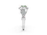 Silver Fancy Green Asscher Cut Halo Diamond Split Shank Pave Ring_8