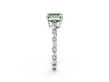 Silver Fancy Green Asscher Cut Solitaire Diamond Ring with Infinity Twist Band and Four-Prong Setting_14