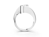 Silver Fancy Green Emerald Cut Solitaire Tension-Set Diamond Split Shank Ring_9
