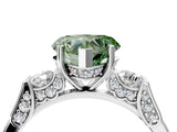 Silver Fancy Green Heart Cut Brilliant Three-Stone Pave Band with Four-Prong Setting_10