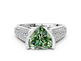 Silver Fancy Green Heart Cut Cut Diamond Channel Set Pave Band with Tension Prong Setting_6