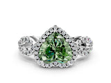 Silver Fancy Green Heart Cut Cut Halo Diamond Infinity Band with Four-Prong Setting_6