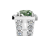 Silver Fancy Green Heart Cut Cut Halo Split Shank Prong Set Ring_11