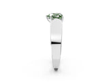 Silver Fancy Green Heart Cut Diamond Channel Set Solitaire Ring with Four-Prong Setting_35