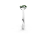 Silver Fancy Green Heart Cut Diamond Solitaire Engagement Ring with Cathedral Setting and Four-Prong Mount_14