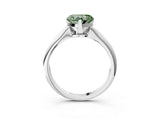 Silver Fancy Green Heart Cut Diamond Solitaire Engagement Ring with Classic Band and Four-Prong Setting_15