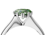 Silver Fancy Green Heart Cut Solitaire Diamond Ring with Six-Prong Setting and Classic Band_59