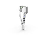 Silver Fancy Green Heart Cut Solitaire Tension-Set Diamond Split Shank Ring_32