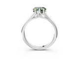 Silver Fancy Green Heart  Solitaire Engagement Ring with Six-Prong Setting and Classic Band 5