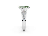 Silver Fancy Green Marquise  Brilliant Solitaire with Side Stones on a Pave Band and Four-Prong Setting_14