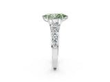 Silver Fancy Green Marquise Cut Brilliant Diamond Pavé Band with Six-Prong Setting_20