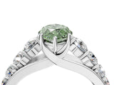 Silver Fancy Green Marquise Cut Brilliant Diamond Pavé Band with Six-Prong Setting_22