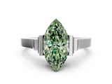 Silver Fancy Green Marquise Cut Brilliant Solitaire Diamond Ring with Channel Set Band and Bar Prong Setting_54